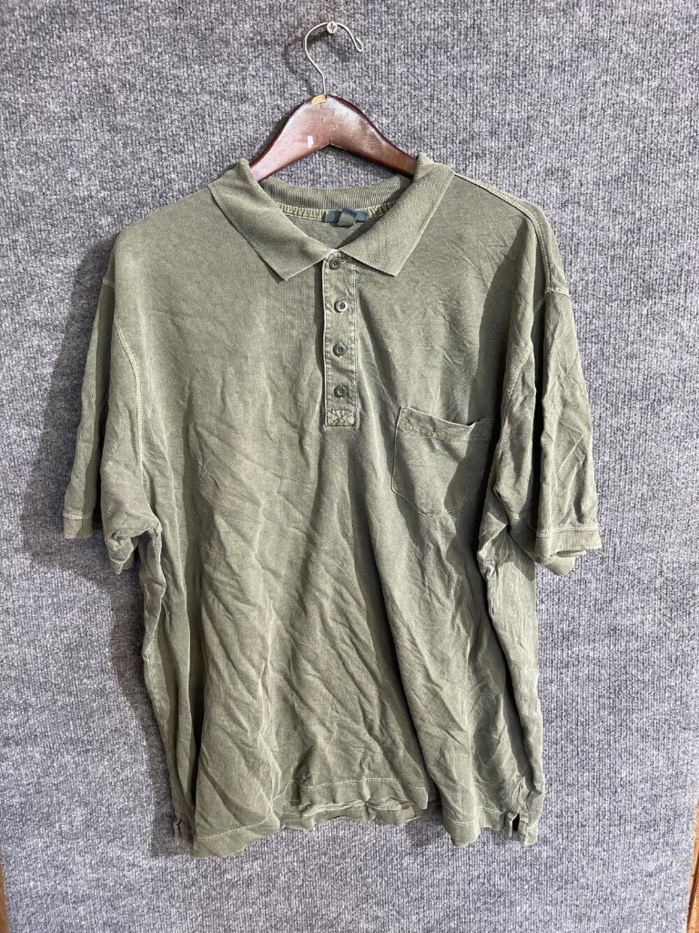 Breakwater Polo Shirt Mens 2XL Green Cotton Pocket Casual Short Sleeve Knit